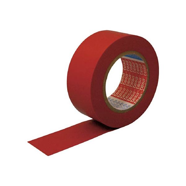 (まとめ) テサテープ ラインマーキングテープ 赤 50mm×33m 4169N-PV8-R 1巻 【×3セット】 簡単に美しいラインを引く マスキング作業不