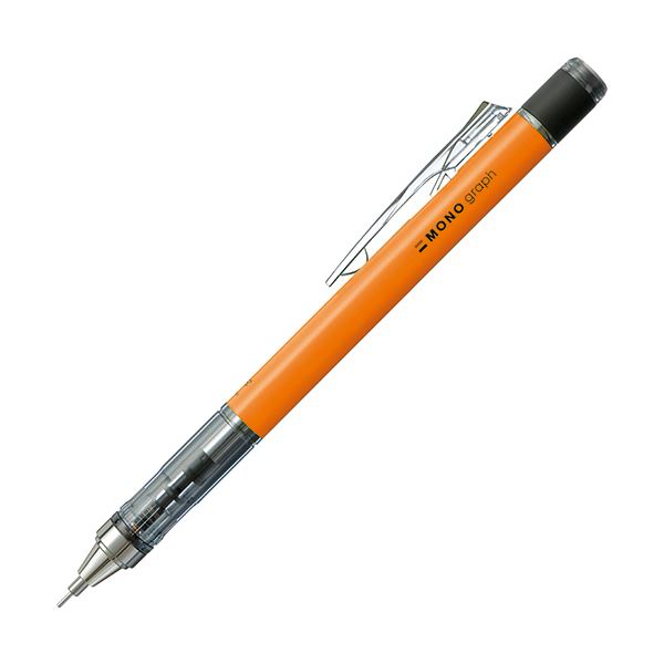 (まとめ) トンボ鉛筆 シャープペンシルモノグラフネオン 0.5mm （軸色：ネオンオレンジ） DPA-134D 1本 【×30セット】 送料無料