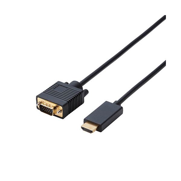 （まとめ） 変換ケーブル 配線 /HDMI-VGA/1.0m/ブラック CAC-HDMIVGA10BK 【×2セット】 黒 送料無料