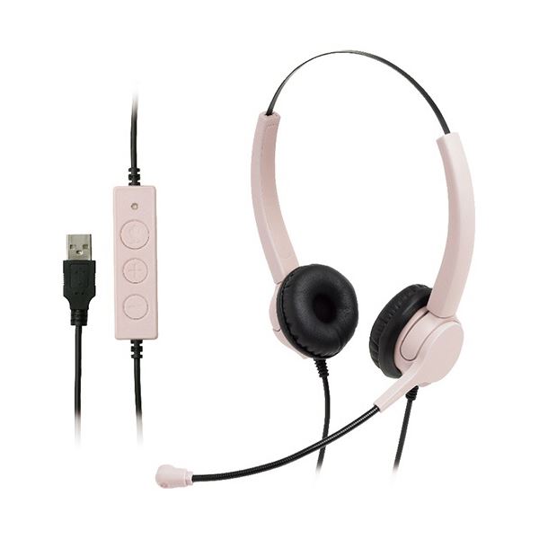ソニック ユートリムエル快適ヘッドセット 両耳 USBタイプ ピンク UL-1579-P 1個 送料無料