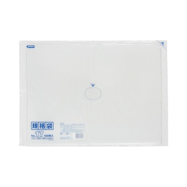 店舗用品 規格袋(まとめ) ジャパックス 規格袋 17号 ヨコ360×タテ500×厚み0.03mm K-17 1パック（100枚） 【×10セット】◇関連： 生活用品／インテリア／雑貨／文具／オフィス