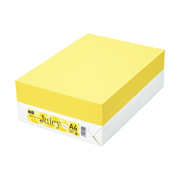 TANOSEE カラーペーパー Juicy パイン A4 500枚 【×10セット】 鮮やかなパインの香りが広がる ジューシーなA4カラーペーパー500枚セット
