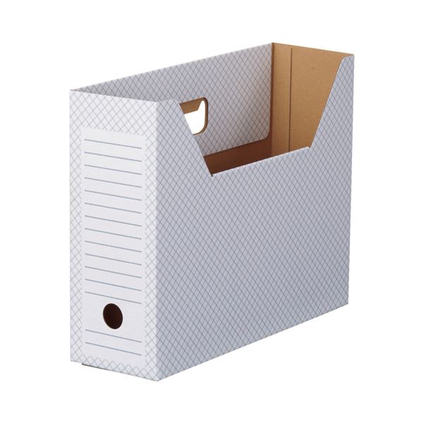 (まとめ) TANOSEE ボックスファイル（ホワイト） A4ヨコ 背幅100mm ブルー 1パック（10冊） 【×10セット】 白 青 送料無料