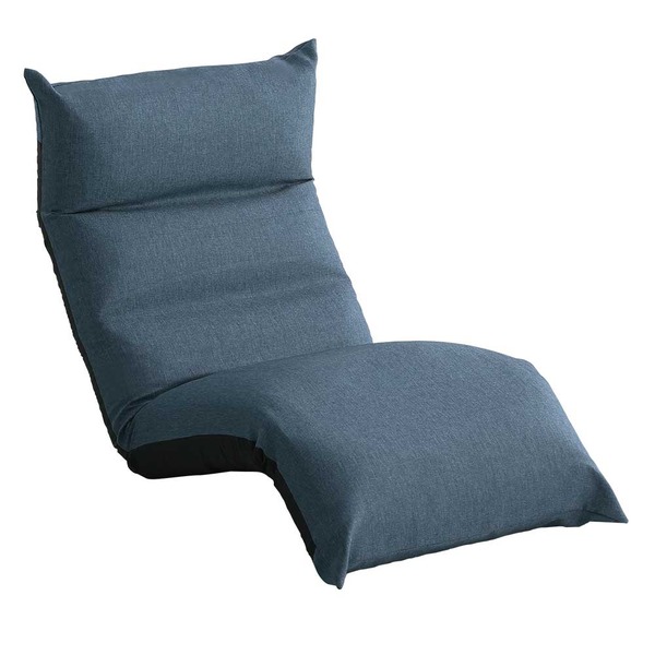 座椅子 (イス チェア) パーソナルチェア (イス 椅子) 約幅55cm ブルー フット上下可動 リクライニング式 金属 スチール パイプ 日本製 国
