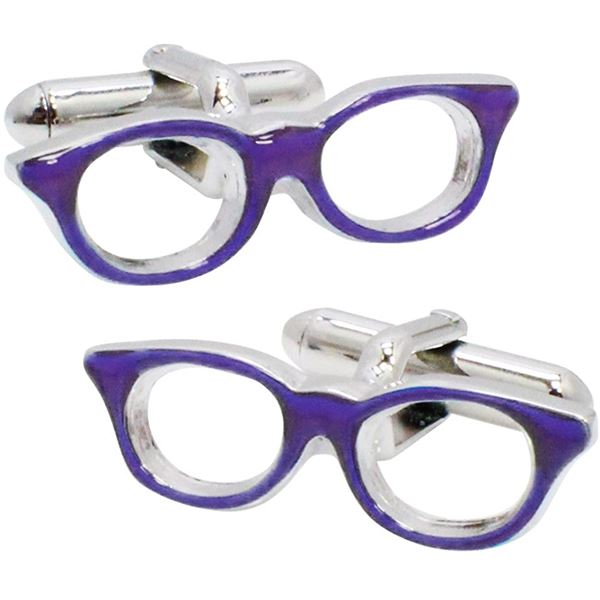 SWANK（スワンク） 日本製 国産 眼鏡のカフス 紫 洗練されたスタイルと輝きを持つ紫色の日本製眼鏡カフス 個性的で存在感があり、自信と
