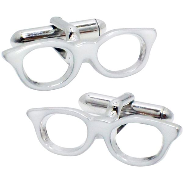 SWANK（スワンク） 日本製 国産 眼鏡のカフス 白 輝く白の眼鏡カフス、日本製の洗練されたスタイル SWANKが贈る、目を引くアクセサリー