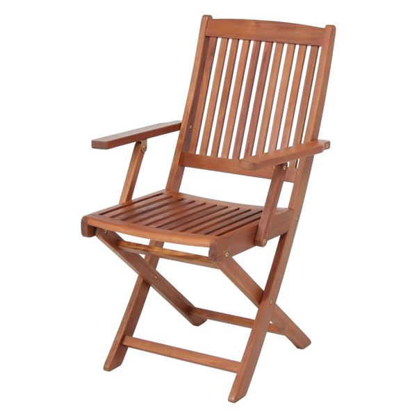折りたたみ椅子 (イス チェア) 折り畳み椅子 幅54cm 2個セット 木製 肘付き フォールディングチェア (イス 椅子) ガーデンチェア 完成品