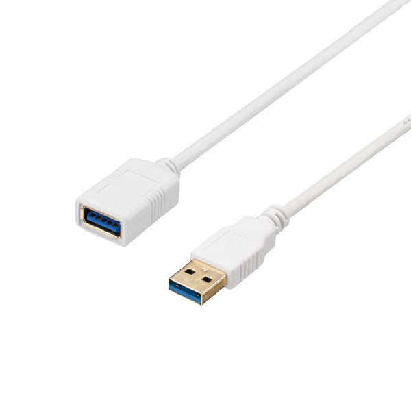バッファロー（サプライ） USB3.2 Gen1 ケーブル 配線 延長用 A-A 1m ホワイト BU3AA10WH 白