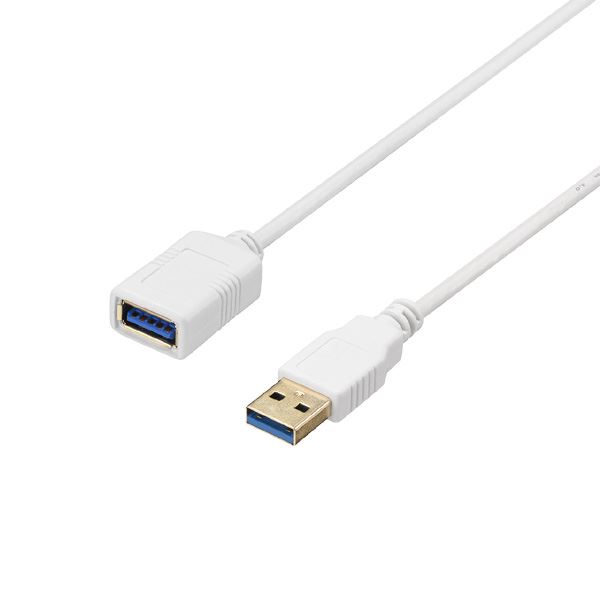 バッファロー（サプライ） USB3.2 Gen1 ケーブル 配線 延長用 A-A スリム 1m ホワイト BU3AAS10WH 白 高速データ転送と安定性を兼ね備え