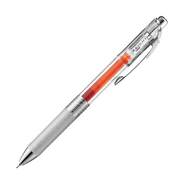 （まとめ）ぺんてる ゲルインクボールペン ノック式エナージェル インフリー 0.5mm オレンジ（軸色：クリア）BLN75TL-F 1セット（10本）