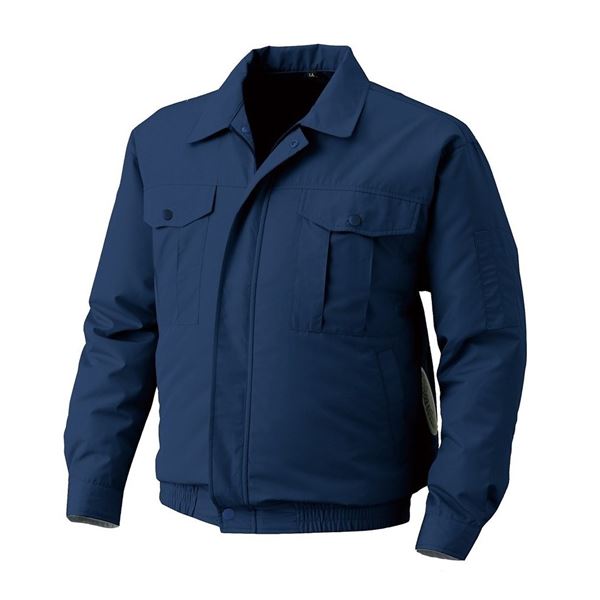 KU90720 空調服 R ポリエステル製遮熱長袖ブルゾン 服のみ ダークブルー 5L 青 極限のパフォーマンスを引き出す、屋外でも長時間快適な消