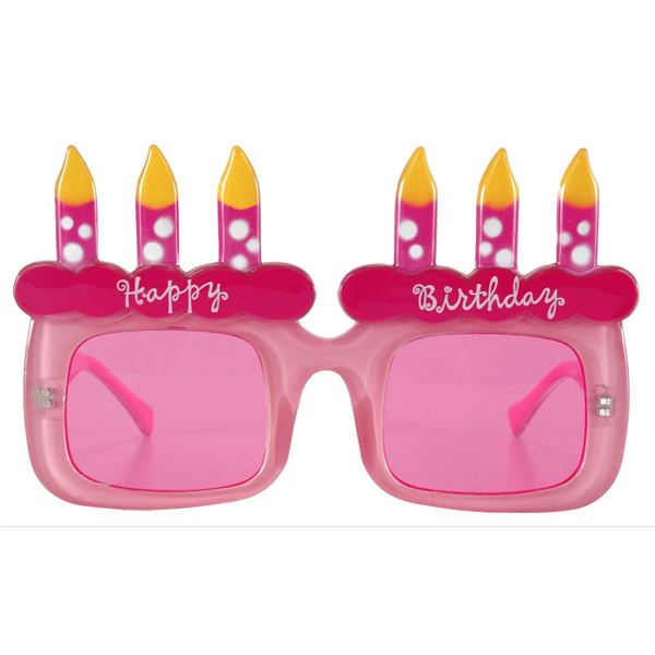 （まとめ）ELOPE Happy B'day Lt ピンク（ハッピーバースデー）サングラス【×2点セット】 輝く誕生日を祝福するピンクのサングラス Happ