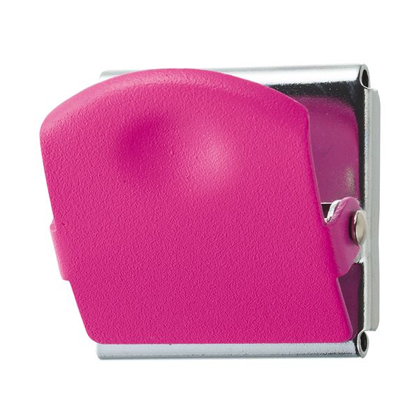 (まとめ) TANOSEE 超強力マグネットクリップM ピンク 1個 【×50セット】 滑り落ちない 特殊なすべり止め付き ピンクの超強力マグネット