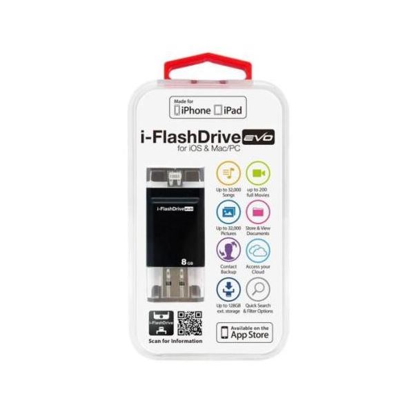 Photofast i-FlashDrive EVO for iOS＆Mac/PC パソコン Apple社認定 LightningUSBメモリー 8GB IFDEVO8GB 送料無料