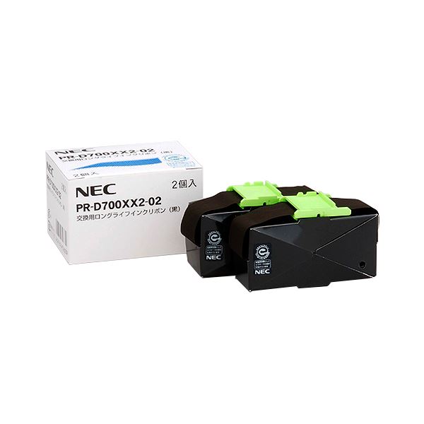 (まとめ）NEC 交換用ロングライフインクリボン 黒 PR-D700XX2-02 1箱(2本)【×3セット】 送料無料