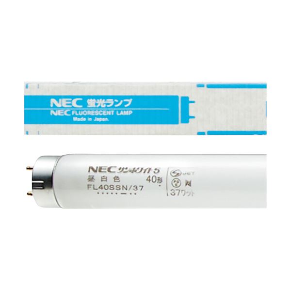 (まとめ）NEC 一般形蛍光ランプ サンホワイト5直管グロースタータ40W形 昼白色 FL40SSN/37 1ケース(25本)【×3セット】 白 送料無料
