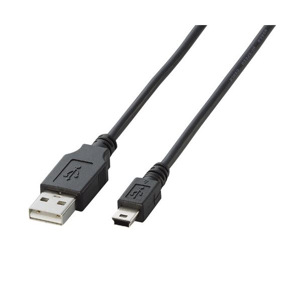 (まとめ) USB2.0ケーブル 配線 (A)オス-mini(B)オス ブラック 1.0m U2C-M10BK 1本 【×10セット】 黒 送料無料