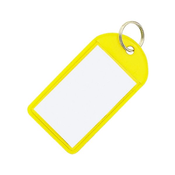 コクヨ ソフトキーホルダー型名札 カード寸法45×28mm 黄 ナフ-220Y 1セット(50個) 一目で分かる カラフルな名札ホルダー カードサイズ45